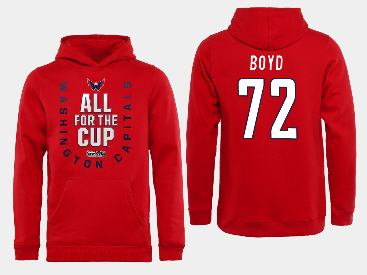 Men NHL Washington Capitals #72 Boyd Red All for the Cup Hoodie